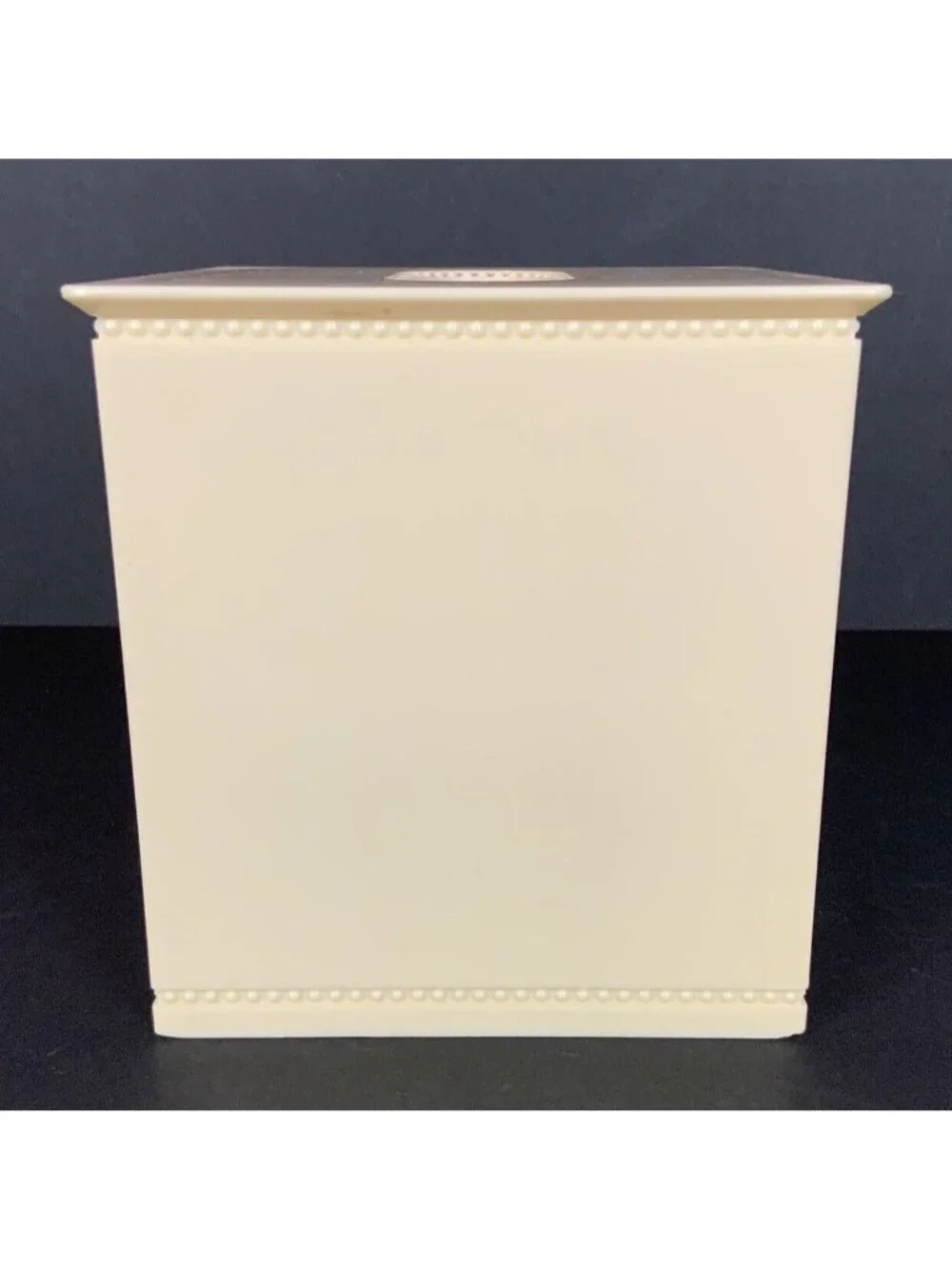 Allure Home Creations Beaded Plastic Tissue Box Cover Cream Square Bath Decor